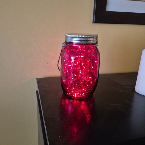 Red Decorative Jar With Lights - Picture 2 of 9